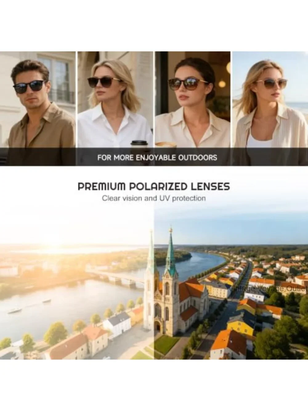 Retro Polarized Round Sunglasses with UV Protection, Lightweight Metal Frame